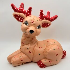 Vintage 1980s Kimple Ceramic Christmas Reindeer